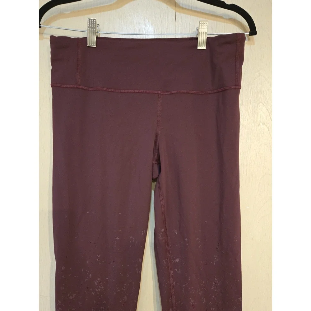 Lululemon Tight Stuff Tight Reflective Bordeaux Drama Leggings Women's 10 27